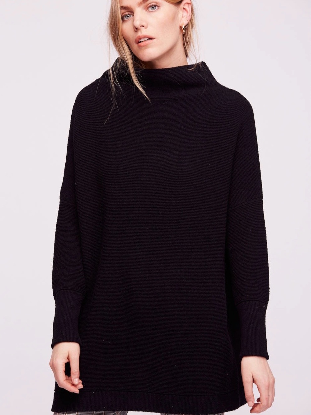 Free People Ottoman Slouchy Tunic – Black -XL -oversized